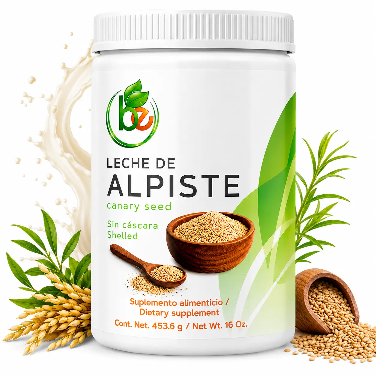VIRAL Leche de Alpiste POLVO (16oz) Canary Seed Milk/ 100% Powder Natural Suplemento Alimenticio