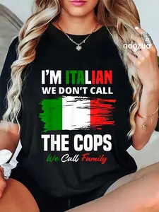 100% Cotton Unisex I'm Italian Family Mafia Funny Italy Italian T-Shirt Casual Top