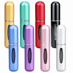 Refillable 5ML Perfume Atomizer Travel Bottles - 8Pcs Portable Mini Pocket Spray Bottles with Metal Tin Canister Organiser, Waterproof Travel Organizer Container, Ideal Gift for Outdoor Use