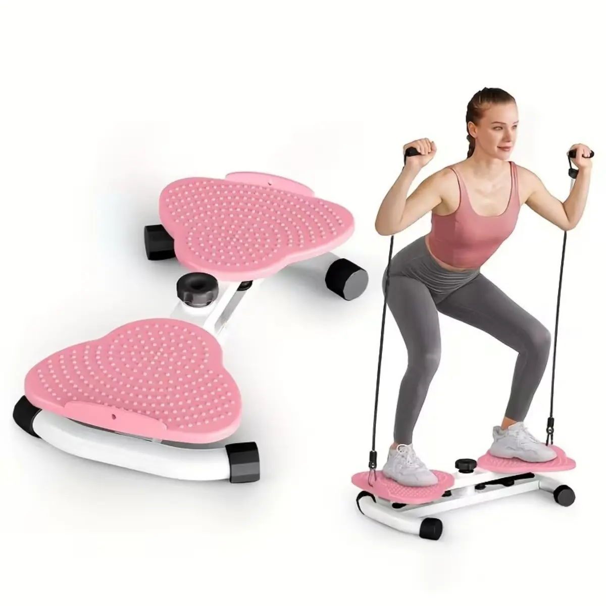 Twist Board with Resistance Bands – Non-Slip Rotating Fitness Disc, Portable Balance Exercise Equipment for Home Use