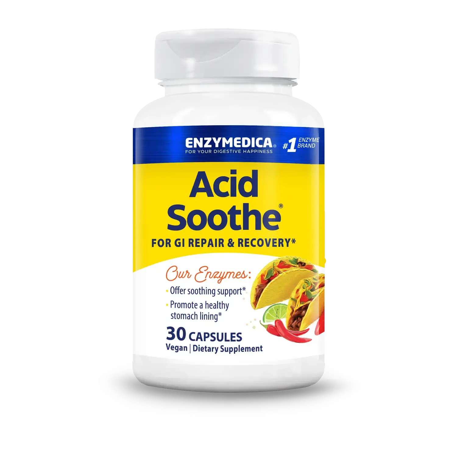 Enzymedica, Acid Soothe, Support for Occasional Heartburn, 3-in-1 Formula with Enzymes & Soothing Herbs