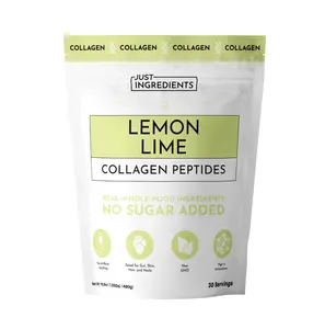 Just Ingredients Lemon Lime Collagen Peptides – 30 Servings – Supports Joint, Skin, Hair & Nail Health with Grass-Fed Hydrolyzed Collagen Types I & III – Refreshing Lemon Lime Flavor