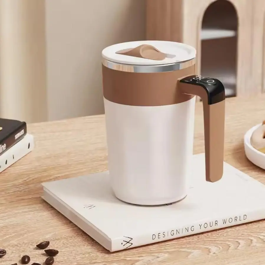 Automatic Stirring Coffee Cup, USB Rechargeable Mug, Self Stirring Mug, USB Rechargeable Stainless Steel Magnetic Mixing Cup with Temperature Display, Household Kitchen Appliances for Home Office,Gifts For Women