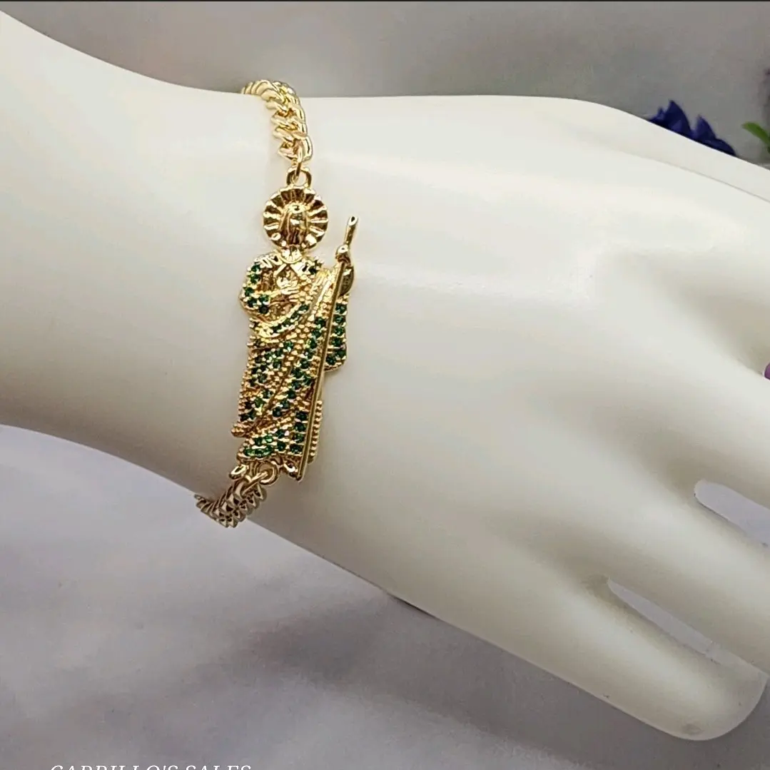 san judas / saint jude bracelet Gold-plated cuban style