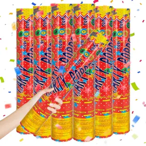 Confetti Cannon Multicolor Confetti Poppers 6 Pack Biodegradable 12 Inch Confetti Shooter Sticks for Wedding Graduation Birthday Engagement Anniversary Christmas New Year Celebration