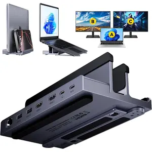Laptop Docking Station Stand Dual 4K :  USB C Docking Station Dual  for Laptop, 2 HDMI (Single 4K@120Hz), 2 USB3.0 Ports, 100W PD, RJ45 Ethernet, Universal Laptop Stand USB C Dock