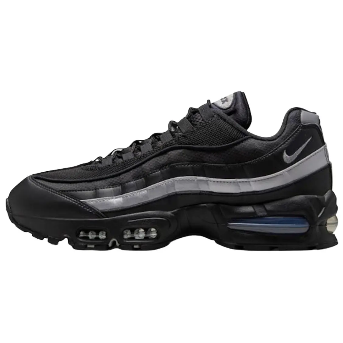 NIKE Air Max 95 'Big Bubble' Men's Running Shoe - Casual Sneaker for Daily Wear and Training in Black Metallic Silver