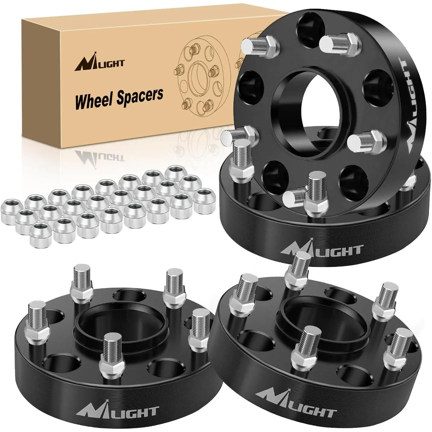 Nilight 5x5.5 Aluminum Wheel Spacers (4 PCS) - Rust-Resistant, Rubbing-Preventing - for 2002-2010 Ram 1500/Ram Durango/Dodge Dakota - 5x139.7mm, 1.5in, 77.8mm Hub Bore, 9/16 Stud Automotive Truck Accessories