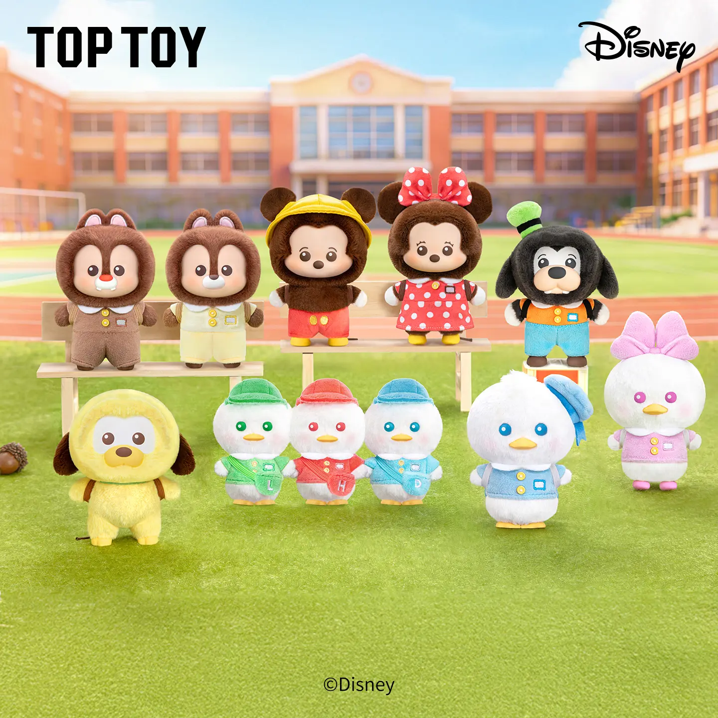 [TOPTOY] Disney Mickey Family Mini Backpack Series Fur Toy Blind Box, Cute Figures, Desktop Ornament, Collectible Toys, Birthday &  Mothersday Gift summerwins, Blind Bag Collectible