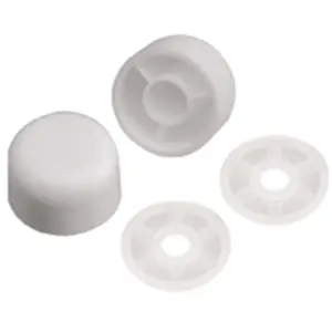 212 MAIN Plumb Pak PP835-30 Plastic Round Shape Toilet Bolt Cap, Push-On Bathroom Fixture Accessory That Covers Bolts