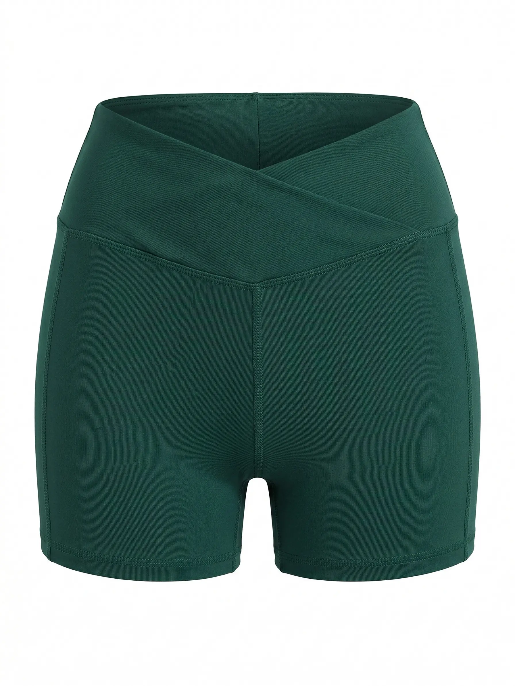 O2K4 Oxygen Cross Waist Yoga Shorts with Pockets for Women,  Crossover High Waist Lounge Biker Shorts