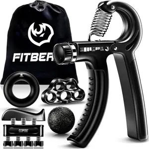 Fitbeast Adjustable Grip Strengthener Kit - 5 Pack Forearm and Hand Strengthening Tools with Variable Resistance FitBeast