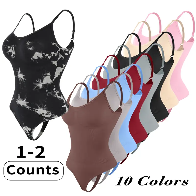 Women's Shapewear Tummy Control Seamless Bodysuit Thong Body Shaper | Waist Shaping Faja Body Suit, High Stretch Compression Garment, Hook and Eye Crotch, for Invisible Under Dresses & Daily Wear Underwear