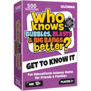 QUOKKA Science Focus Trivia Card Game - 500+ Questions, Fast-Paced Interactive Learning Tool, Ages 12+ Family & Adult Quiz for Testing Chemistry, Physics, Astronomy Knowledge
