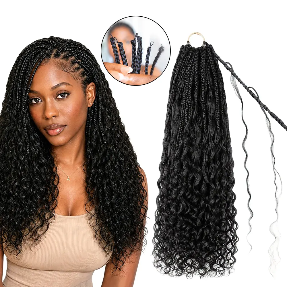 YGwigs Pre-Looped Crochet Miracle Knots Braids with 100% Human Hair Deep Wave Loose Wave Curls 40 Strands Protective Style YGwigs Pre-Looped Crochet Miracle Knots Braids with 100% Human Hair Deep Wave Loose Wave Curls 40 Strands Protective Style
