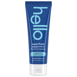 hello superfresh peppermint fluoride free toothpaste