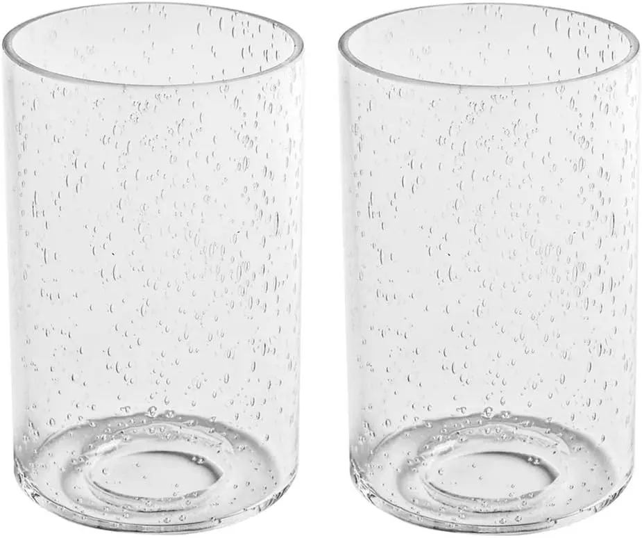 Seeded Glass Shade, 2 pack, Bubble Seeded Glass Lamp Shade Replacement for Light Fixtures, 1-5/8-inch Fitter, Diameter 4”, Height 6.5”