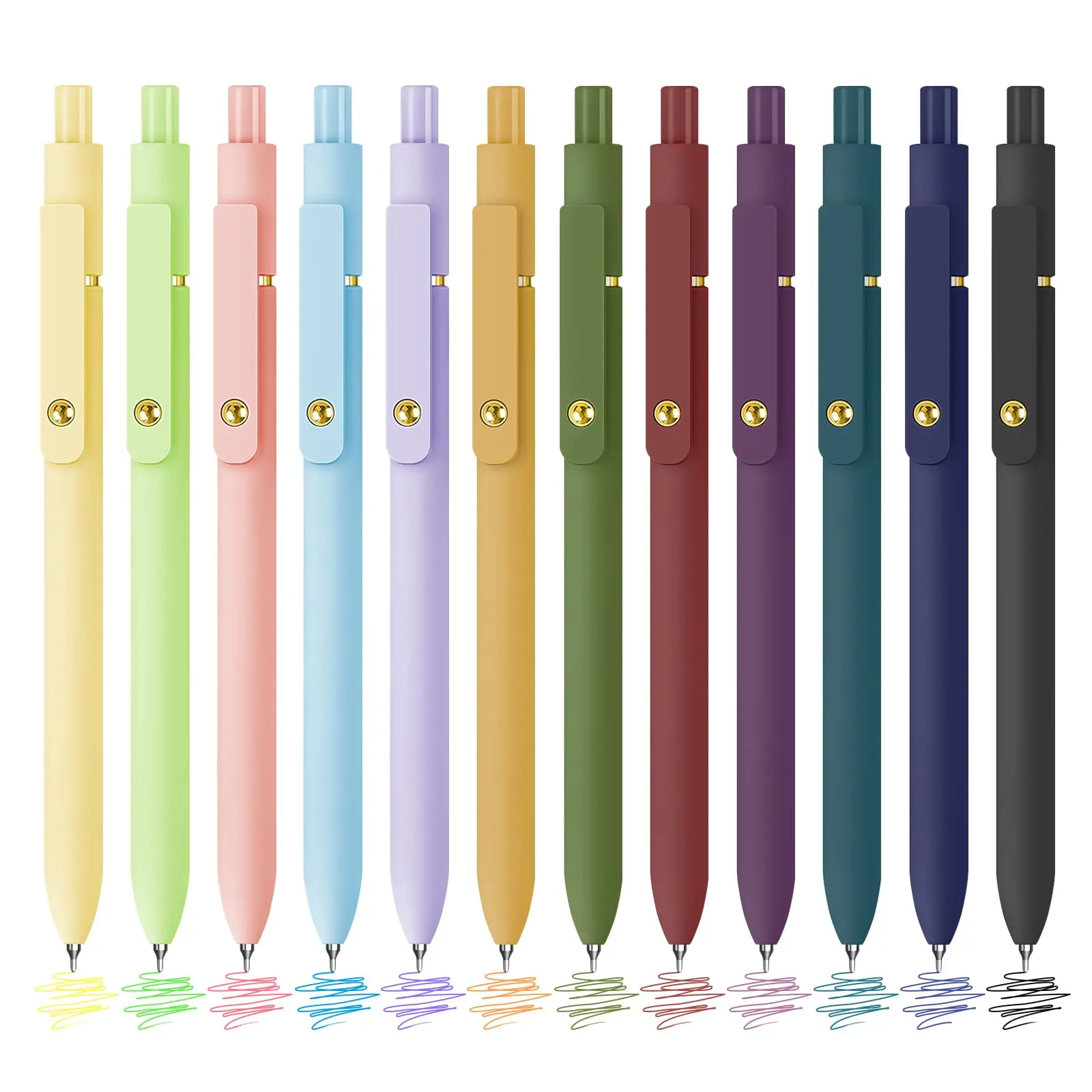 12 Pcs Colorful Pens Colored Pens 0.5mm Colored Ink Gel Pens Fine Point Smooth Writing Pens for Journaling and Note Taking Office School Supplies Gifts for Women Men