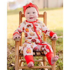 Candy Apples | Convertible Bamboo Zipper Baby Pajamas