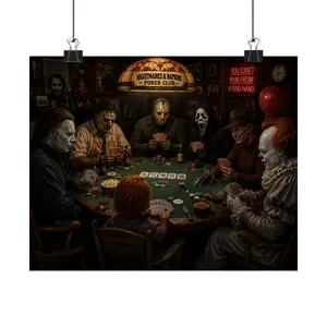 Nightmares & Napkins Poker Club — Horror Legends Poker Night Poster