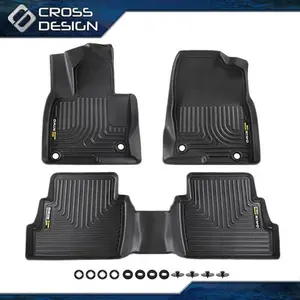 CROSSDESIGN TPE 3D All Weather 3PCS Floor Mats Waterproof Durable floormats Non-slip Mats Fit For 23-25 Mazda CX-50 Cargo TPE Liner W/ Seat Back Protection
