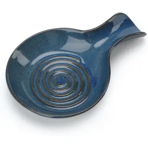 Spoon Rest for Kitchen, Ceramic Spoon Holder for Stove Top, Cooking Spoon Holder Coffee Spoon Holder,Heat Resistant Utensil Rest for Countertop, Dishwasher Safe