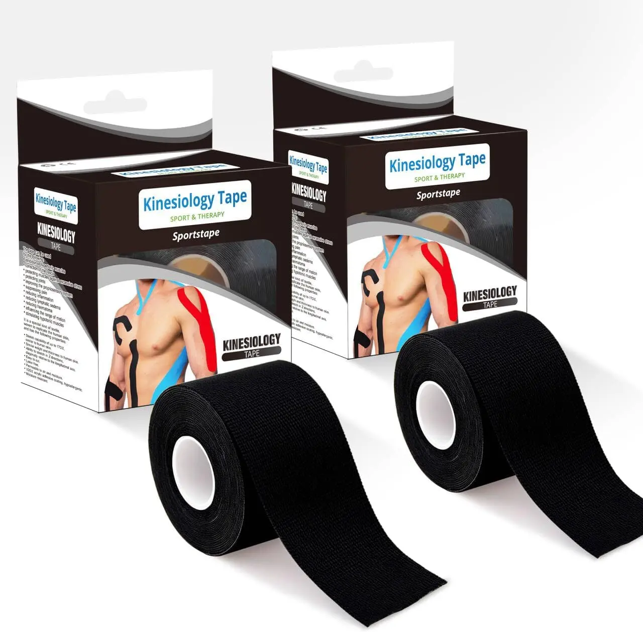Kinesiology Tape for Sports & Workout – Elastic Athletic Muscle Support Tape, Flexible Body Tape for Gym, Running, Fitness, Knee, Shoulder, Back & Joint Support