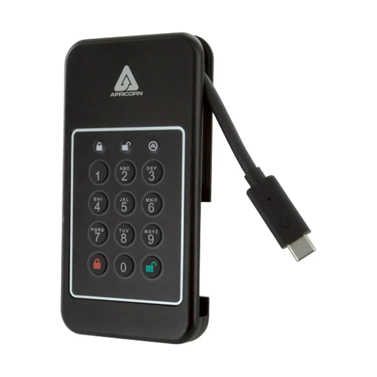 Apricorn Aegis NVX USB 3.2 Gen 2 Encrypted Portable External SSD, Black