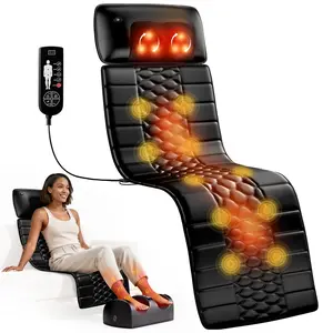 Shiatsu Full Body Massage Mat with Heat, Detachable Massager Pad, 10 Vibrating Motors, 9 Intensity Levels, Deep Tissue Pain Relief for Back, Neck & Legs – Relaxation at Home or Office