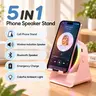 Dohelly 5-in-1 Wireless Rechargeable Bluetooth Speaker System - 360° Rotatable LED Light Stand, Sound Machine, Universal Smartphone Charger, Unique Gifts for Home Cooking