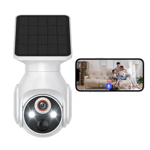 1080p WiFi Security Camera with Solar Panel, Wireless Outdoor, Camera for Home Security, Battery Powered, Pan Tilt, AI Motion Detection, Night Vision, 2-Way Talk, IP65, Cloud Storage, Human Detection, 2.4GHz Only
