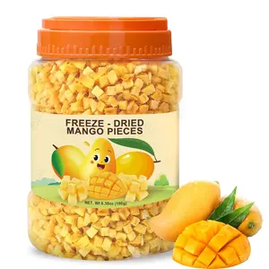 6.3 Oz Premium Freeze-Dried Diced Mango, Natural Crunchy Fruit Snack with Low Calories, Rich in Dietary Fiber, Freeze-Dried Mango Pieces for Kids, Travel, Smoothies, Yogurt, Baking, Healthy Snack