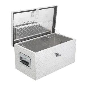 GARVEE 20 Inch Heavy Duty Aluminum Tool Box with Lock and Keys, Waterproof Storage Organizer for Truck Bed, RV, and Van, Features Sliding Shelf and Side Handle for Easy Access and Durability.