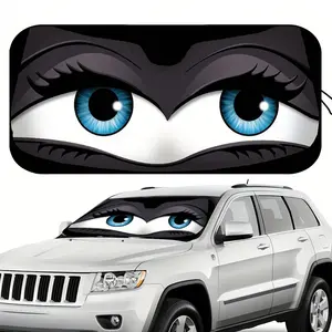 Anime Cartoon Eyes Windshield Shade - UV Protection, Foldable Plastic Car Sunshade for Cooling Your Vehicle, Cooling Vehicle Accessory, Playful Design, Easy Installation, Anime Car Accessories, Car Sun Shades Outside Car