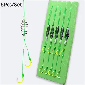 5pcs/set Spring Catfish Fishing Hook Set, Dual Hooks for Angling, Durable Fishhooks for Bass & Carp, Essential Fishing Gear, Fishing Tools