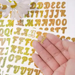 600 Vinyl Letter Stickers (3 Sheets), Small Size, 1/2 Inch Fluorescent Letters, Self-Adhesive Waterproof Numbers, DIY Crafts Supplies, Adhesive Vinyl Decal