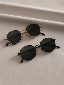 Vintage Round Frame Glasses, Trendy Casual Stylish Glasses for Everyday Use, Fashion Accessories for Outdoor Activities