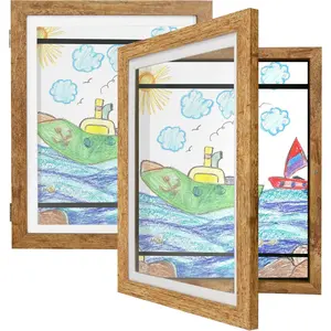 Art Frame 2 Pack - 9x12 Front Opening  Frames for Artwork,  Artwork Frames Changeable Storage Holds 50,  Art Projects, Drawings, 3D Art, Crafts