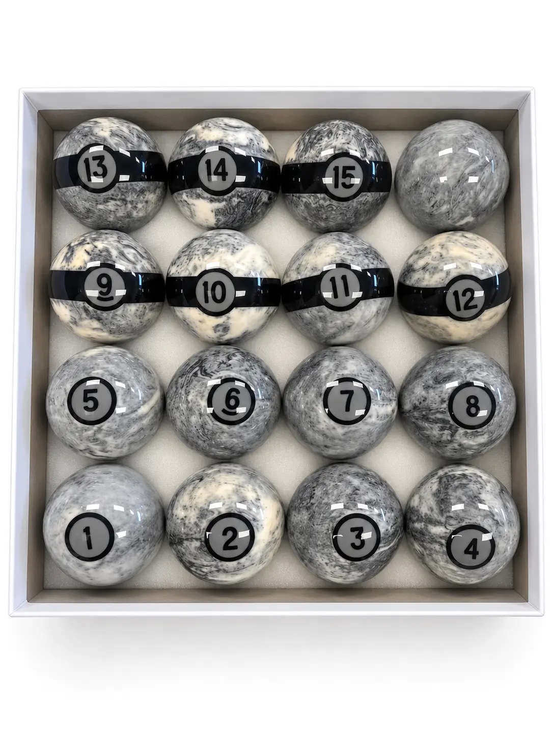 Premium Marble Swirl Billiard Pool Table Ball Set