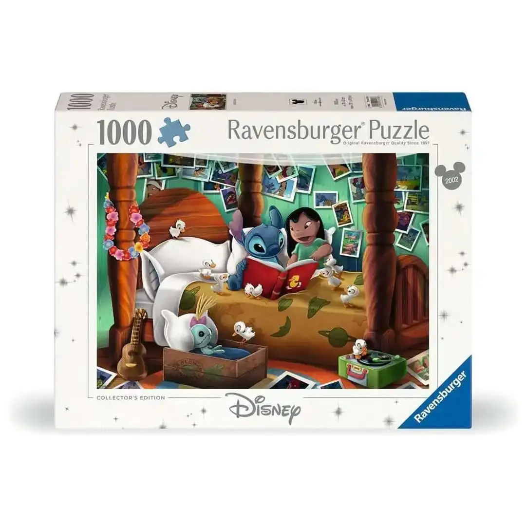 Ravensburger Disney Collectors Edition Lilo & Stitch 1000-Piece Glare-Free Linen Puzzle Game, Interlocking Puzzle for Relaxation, Memory-Enhancing Gifting Option for Cozy Hobby Enthusiasts