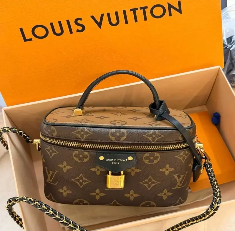‮ VL  ‬Vanity  Monogram Canvas Women’s Makeup Shoulder Crossbody Purse