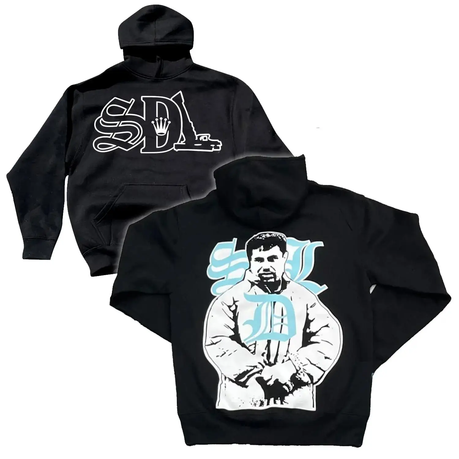 Sdl blue Color Hoodie – Chicano Streetwear Unisex T-Shirt Sdl blue Color Hoodie – Chicano Streetwear Unisex T-Shirt