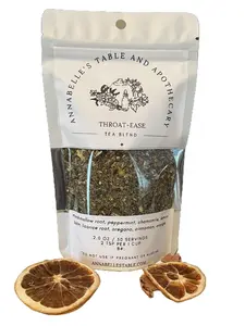 Throat Ease Herbal Tea Blend - 2 OZ / 50 SERVINGS - Includes Lavender Root, Peppermint, Cinnamon, Oregano, Ginger & More - Beverage