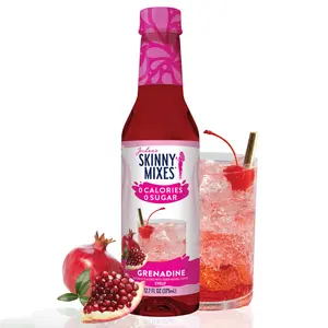 Jordan's Skinny Mixes Sugar Free Grenadine Syrup 375ml - 0 Calories 0 Sugar Sweet Tangy Tart Flavor for Cocktails - Beverage