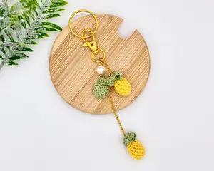 Crochet Pineapple Bogg Bag Charm Keychain - Handmade Bag Accessory