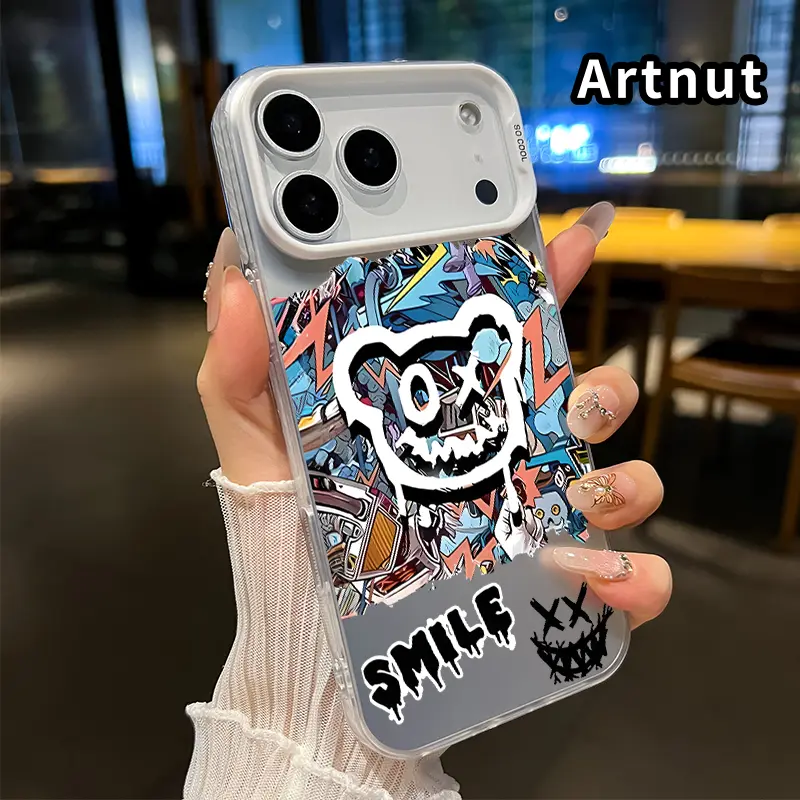 iPhone 17 Series (Air, Pro, Pro Max) Soft PC Silicone Protective Case Cover Casing - Ghost Face Graffiti Design, 1.2mm Slim Fit, Durable, Anti-Drop, Scratch-Resistant, Non-Slip Mobile Phone Protection Accessories