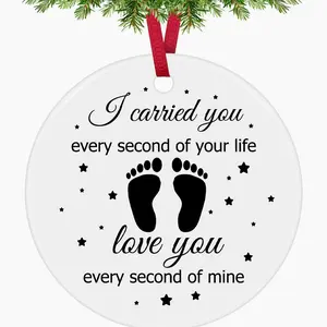 Ceramic 3-in-1 Baby Memorial Keepsake Ornament - Infant Loss Sympathy Gift, Christmas Festive Home Decoration for Miscarriage Remembrance PGS