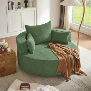 360° Swivel Chair Accent Barrel Chair Swivel Round Sofa Chair with 3 Removable Pillows for Living Room, Bedroom, Office and Hotel