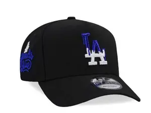 New Era Los Angeles Dodgers MLB 9FORTY Cap Flat Brim Hat with LA Logo Embroidery, MLB Streetwear Style Adjustable Fit Metal Buckle Closure All Seasons Wear United States Design