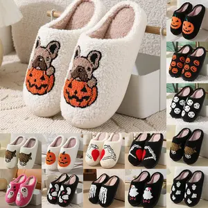 Womens Mens Slippers Retro Memory Foam Cartoon Plush Fluffy Warm Fur Lined slippers Indoor House Home Winter Shoes